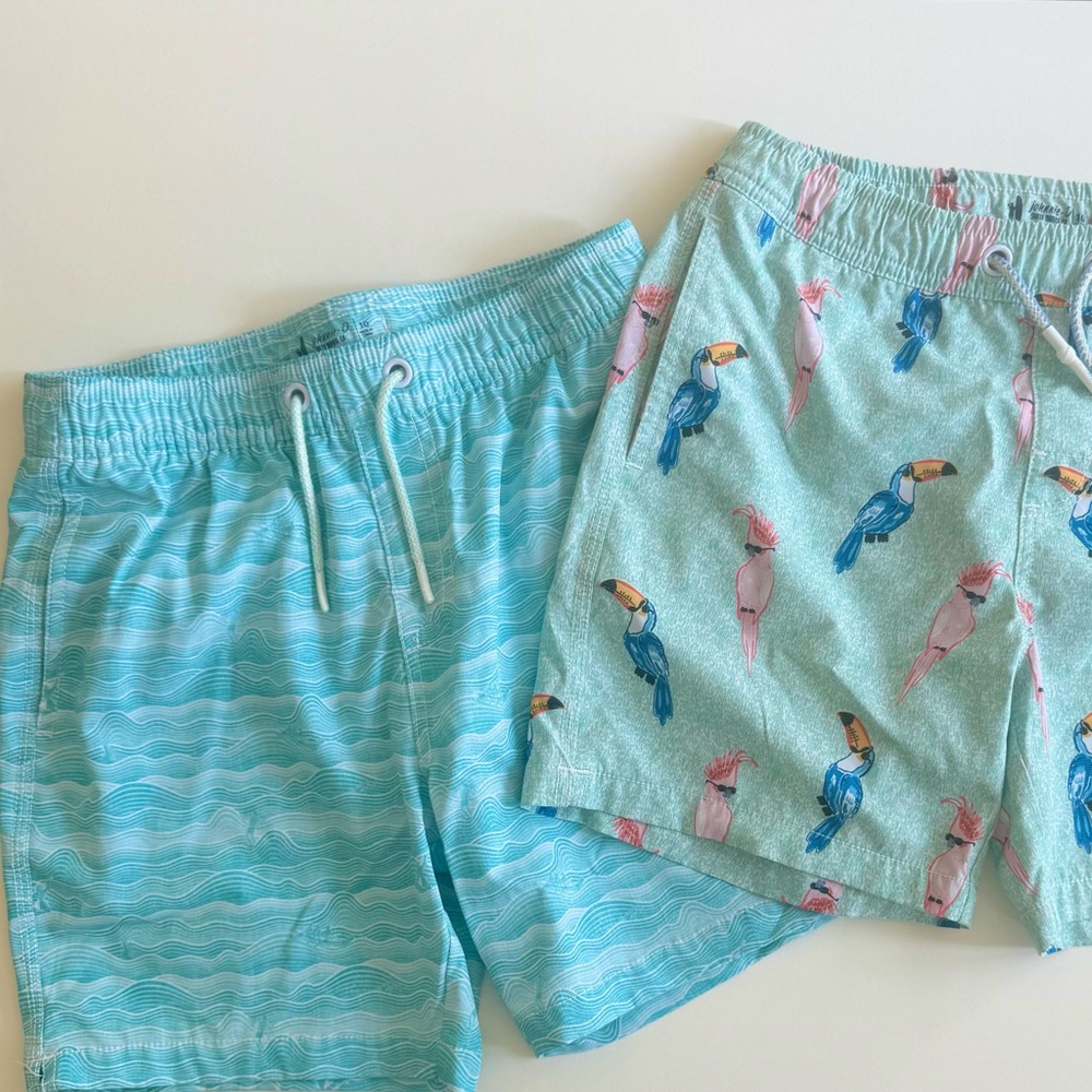 Johnnie-O blue waves swim trunks boys size 10